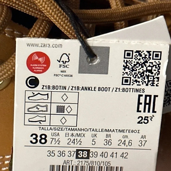 ZARA | Mustard | LACE-UP ANKLE  BOOTS - Picture 5 of 6